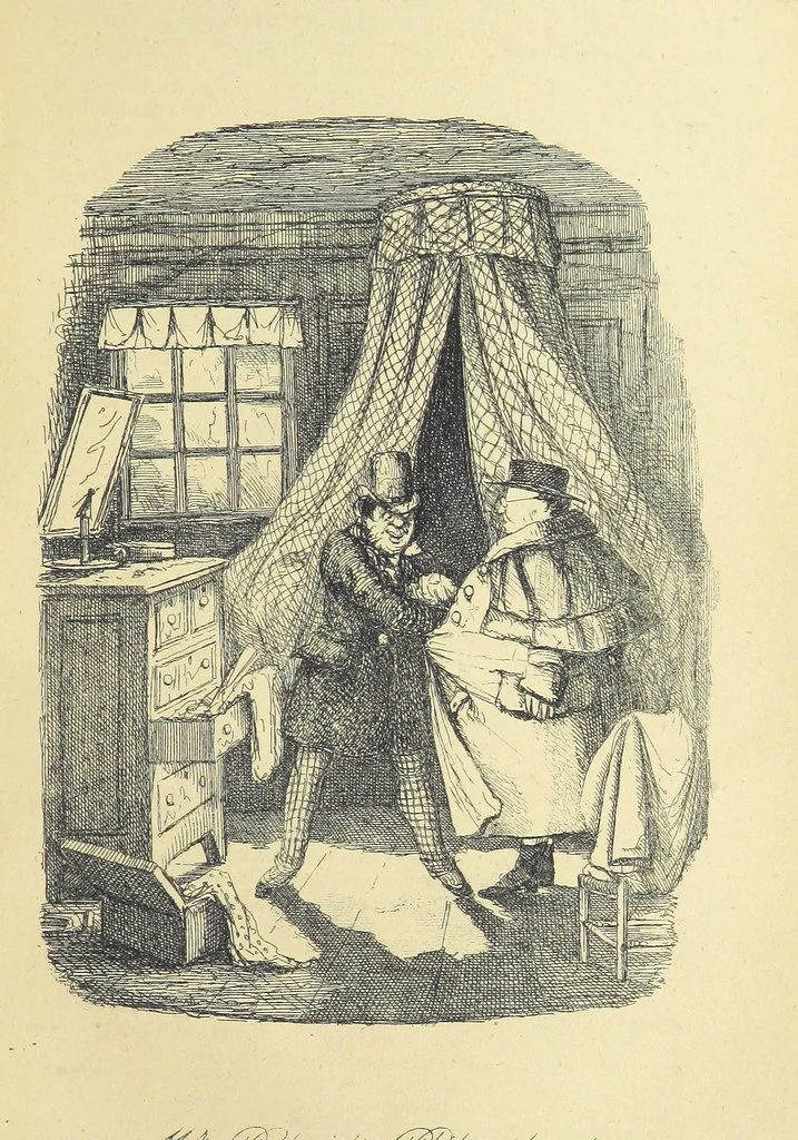 An illustration from Pickwick abroad; or, the Tour in France ... Illustrated with forty steel engravings by Crowquill, and thirty-three wood cuts, 1864, leaf 297