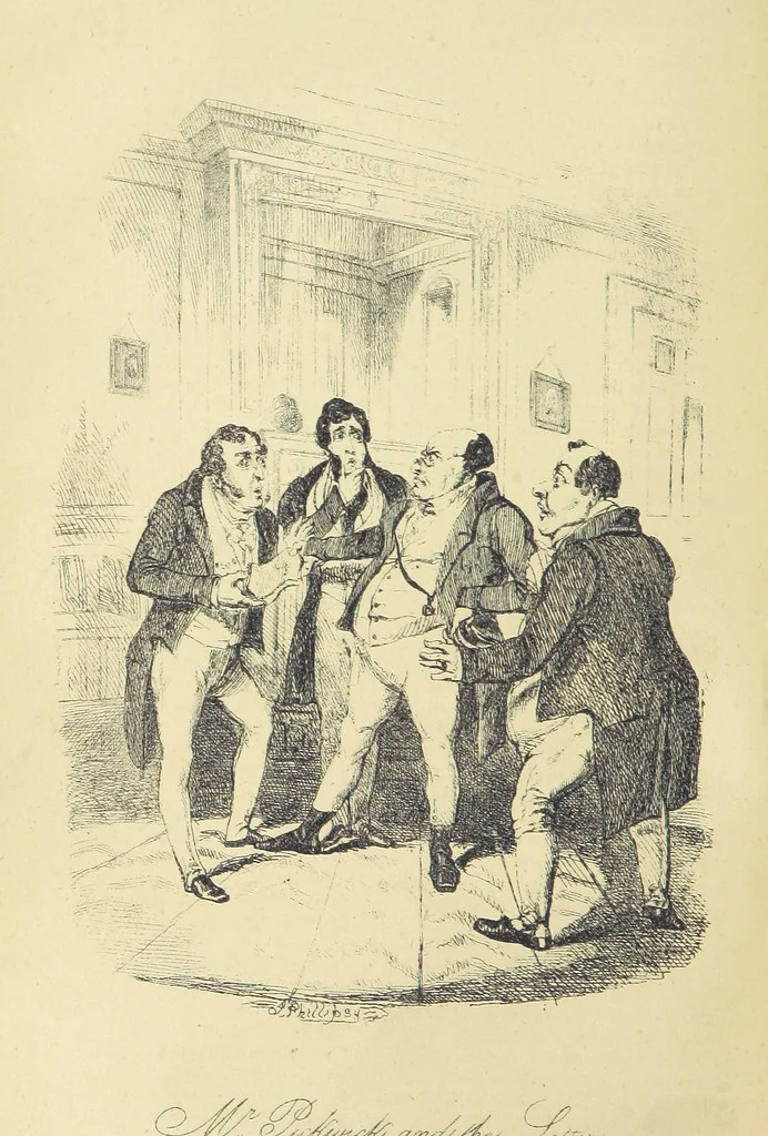 An illustration from Pickwick abroad; or, the Tour in France ... Illustrated with forty steel engravings by Crowquill, and thirty-three wood cuts, 1864, leaf 386
