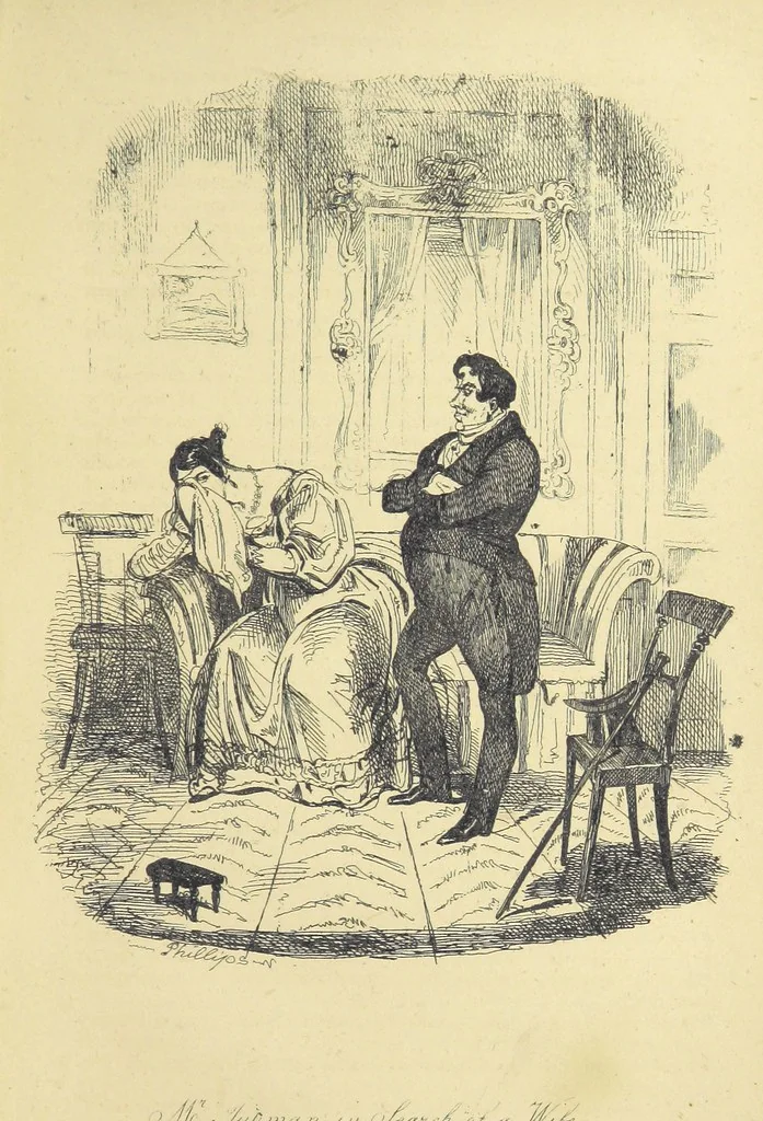 An illustration from Pickwick abroad; or, the Tour in France ... Illustrated with forty steel engravings by Crowquill, and thirty-three wood cuts, 1864, leaf 459