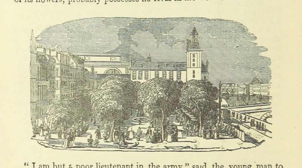 An illustration from Pickwick abroad; or, the Tour in France ... Illustrated with forty steel engravings by Crowquill, and thirty-three wood cuts, 1864, leaf 606
