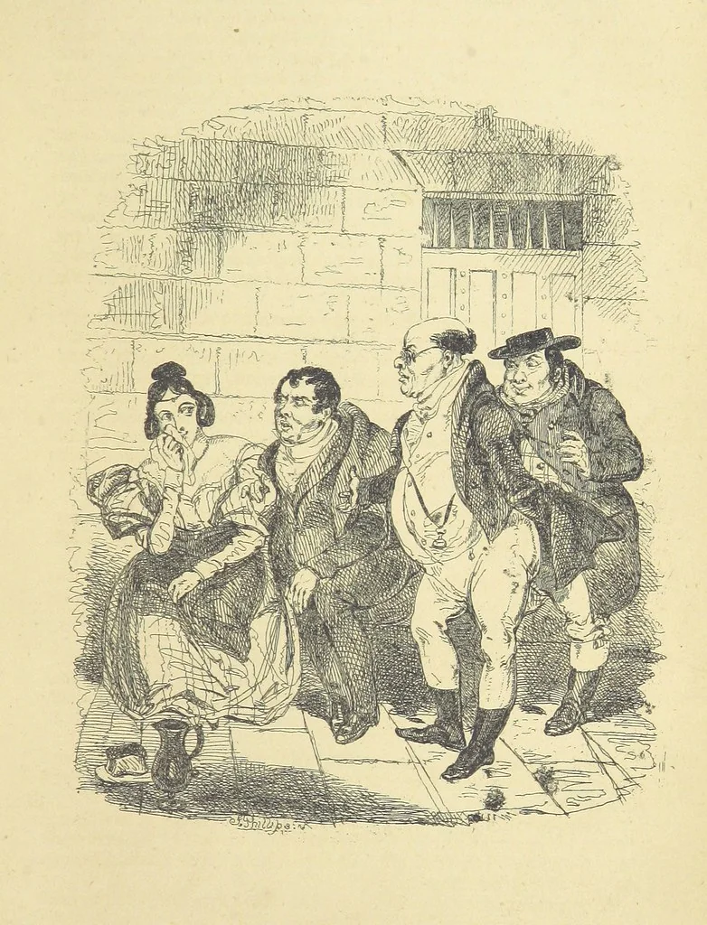 An illustration from Pickwick abroad; or, the Tour in France ... Illustrated with forty steel engravings by Crowquill, and thirty-three wood cuts, 1864, leaf 645