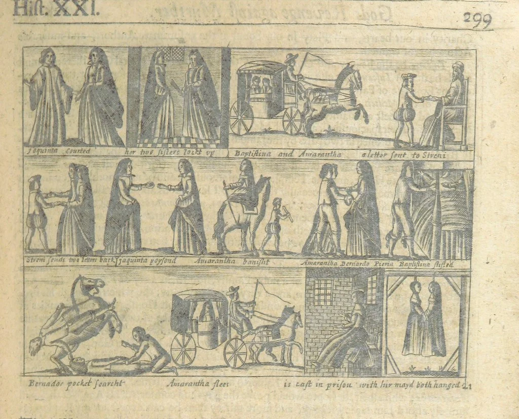 An illustration from The Triumphs of Gods Revenge against the Crying and Execrable Sin of ... Murther ... The seventh ... edition. Whereunto are added ... copper plates, 1704, leaf 329