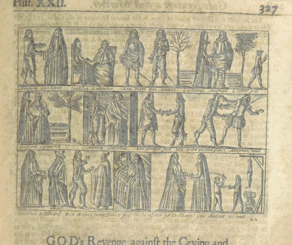 An illustration from The Triumphs of Gods Revenge against the Crying and Execrable Sin of ... Murther ... The seventh ... edition. Whereunto are added ... copper plates, 1704, leaf 347