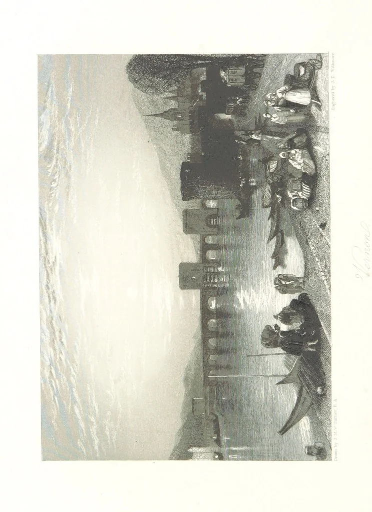 An illustration from Liber Fluviorum; or, River Scenery of France. Depicted in sixty-one line engravings from drawings by J. M. W. Turner ... With descriptive letter-press by Leitch Ritchie; and a biographical sketch by Alaric A. Watts, 1857, leaf 454