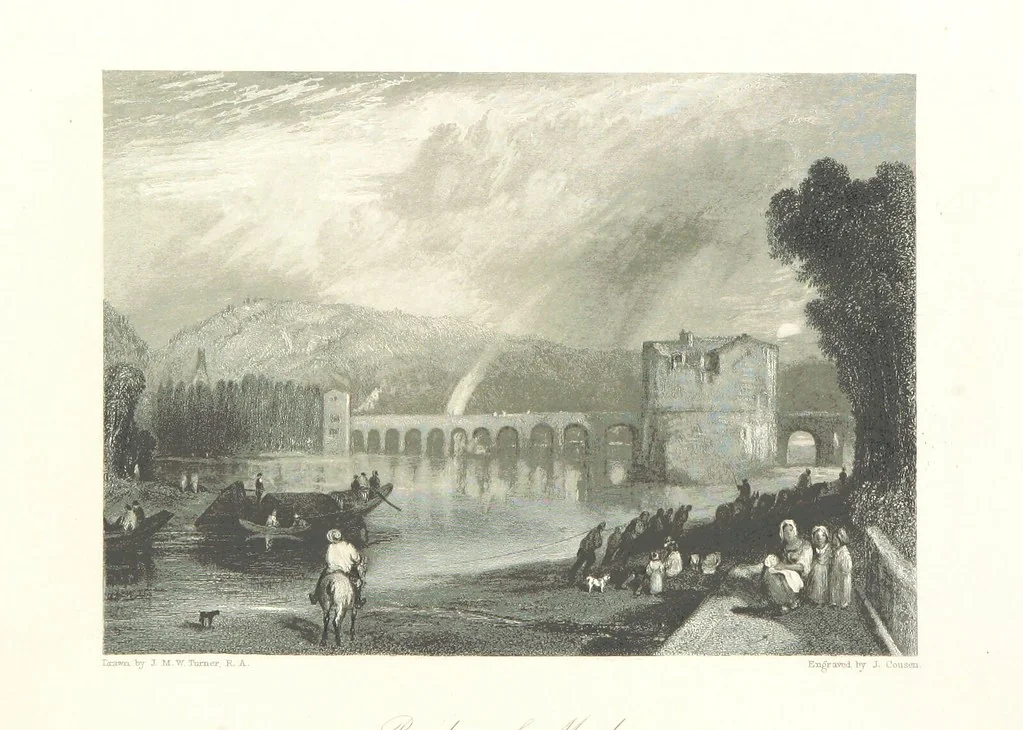 An illustration from Liber Fluviorum; or, River Scenery of France. Depicted in sixty-one line engravings from drawings by J. M. W. Turner ... With descriptive letter-press by Leitch Ritchie; and a biographical sketch by Alaric A. Watts, 1857, leaf 498
