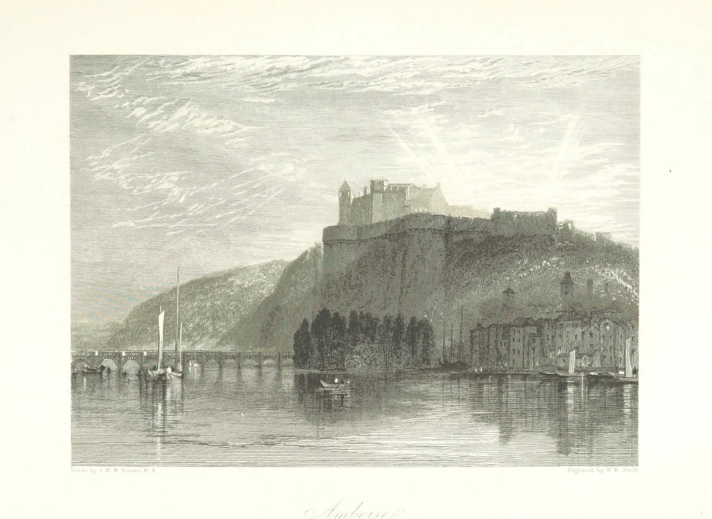 An illustration from Liber Fluviorum; or, River Scenery of France. Depicted in sixty-one line engravings from drawings by J. M. W. Turner ... With descriptive letter-press by Leitch Ritchie; and a biographical sketch by Alaric A. Watts, 1857, leaf 97