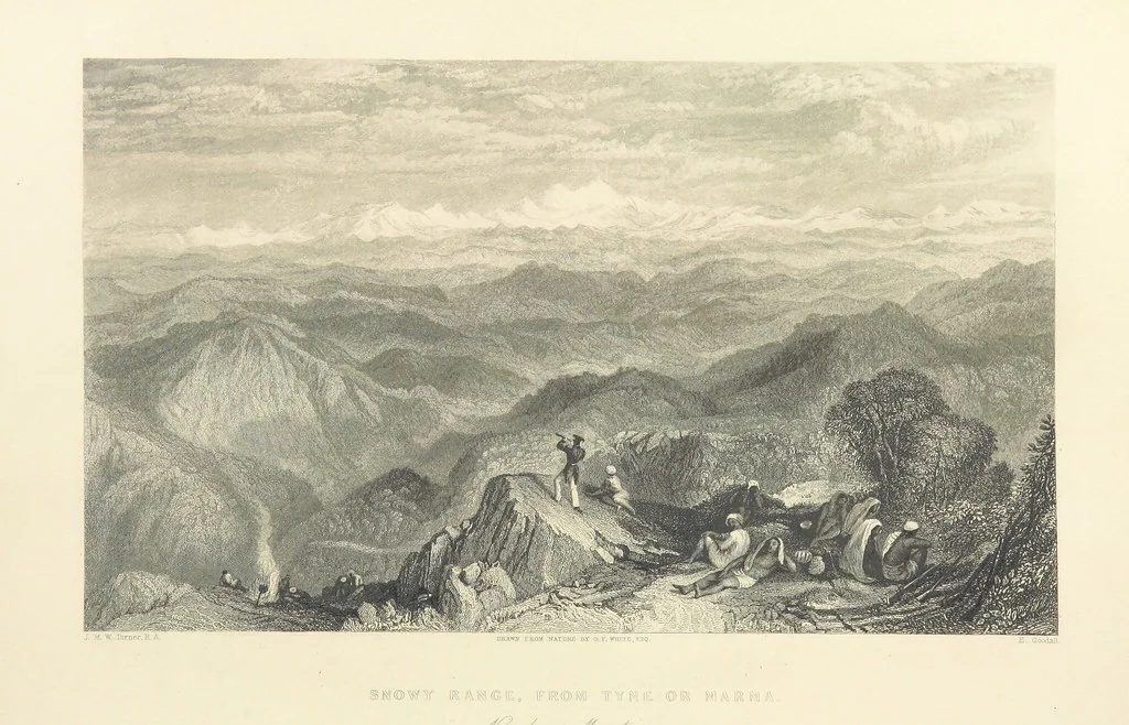 An illustration from Hindostan; its landscapes, palaces, temples, tombs; the shores of the Red Sea; and the ... scenery of the Himalaya Mountains, illustrated in a series of views. With descriptions by E. Roberts, 1850, leaf 16