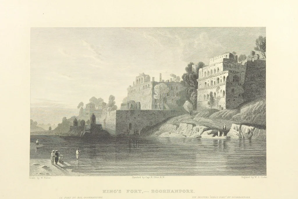 An illustration from Hindostan; its landscapes, palaces, temples, tombs; the shores of the Red Sea; and the ... scenery of the Himalaya Mountains, illustrated in a series of views. With descriptions by E. Roberts, 1850, leaf 296