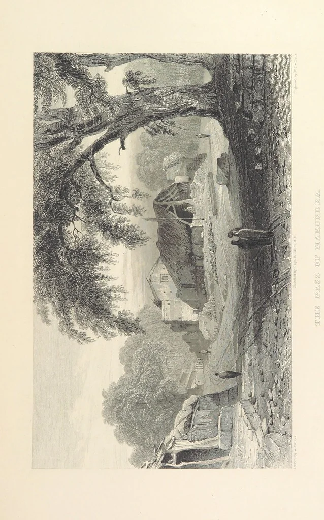 An illustration from Hindostan; its landscapes, palaces, temples, tombs; the shores of the Red Sea; and the ... scenery of the Himalaya Mountains, illustrated in a series of views. With descriptions by E. Roberts, 1850, leaf 307