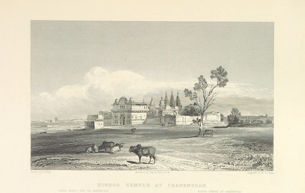 An illustration from Hindostan; its landscapes, palaces, temples, tombs; the shores of the Red Sea; and the ... scenery of the Himalaya Mountains, illustrated in a series of views. With descriptions by E. Roberts, 1850, leaf 335