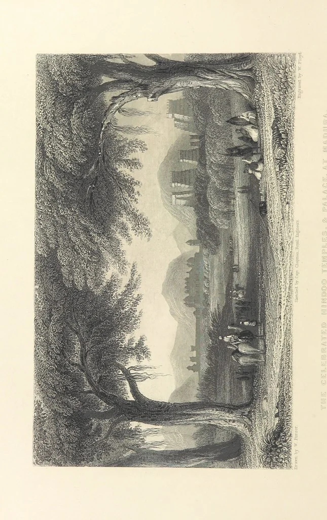 An illustration from Hindostan; its landscapes, palaces, temples, tombs; the shores of the Red Sea; and the ... scenery of the Himalaya Mountains, illustrated in a series of views. With descriptions by E. Roberts, 1850, leaf 372