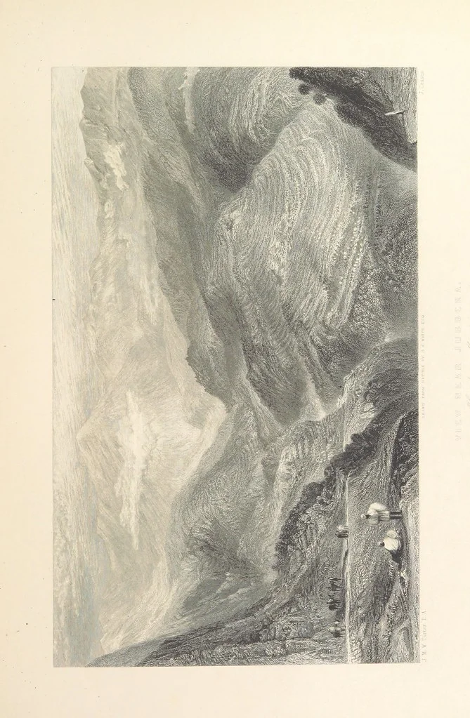 An illustration from Hindostan; its landscapes, palaces, temples, tombs; the shores of the Red Sea; and the ... scenery of the Himalaya Mountains, illustrated in a series of views. With descriptions by E. Roberts, 1850, leaf 77