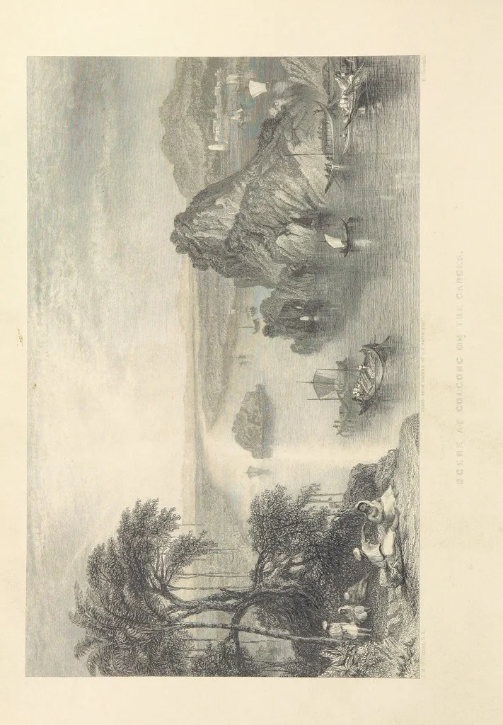 An illustration from Hindostan; its landscapes, palaces, temples, tombs; the shores of the Red Sea; and the ... scenery of the Himalaya Mountains, illustrated in a series of views. With descriptions by E. Roberts, 1850, leaf 8