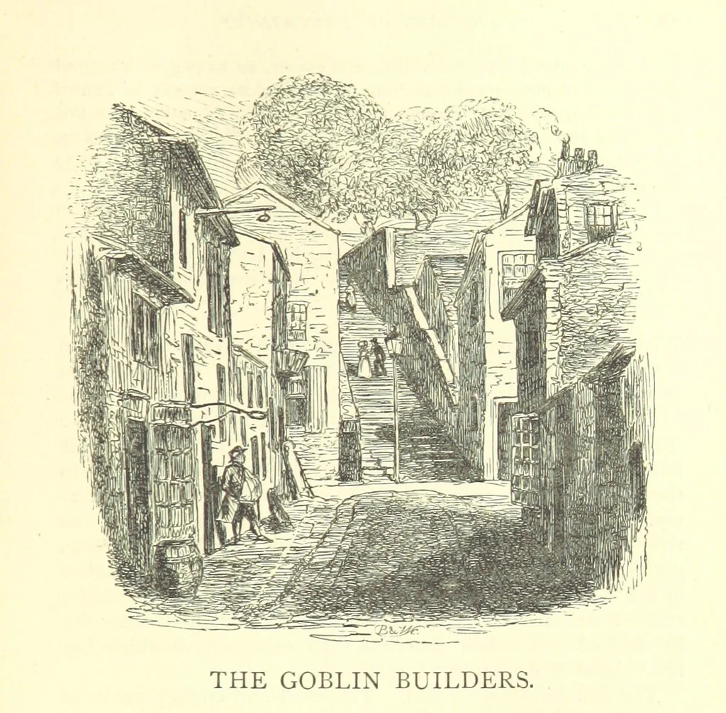 An illustration from Traditions of Lancashire ... Illustrated ... Fourth edition, 1879, leaf 47