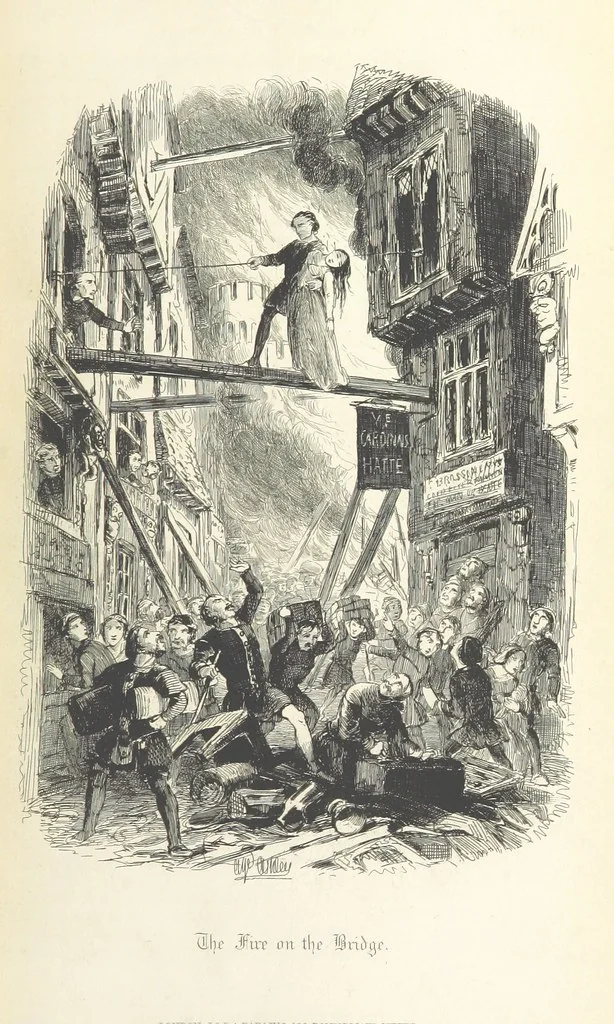 An illustration from Old London Bridge, a romance of the sixteenth century. Illustrated by A. Ashley, 1848, leaf 419