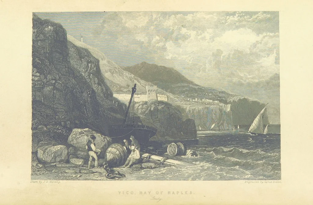An illustration from The Continental Tourist. Views of Cities and Scenery in Italy, France, and Switzerland. From original drawings by S. Prout, ... and J. D. Harding, with descriptions in English by T. Roscoe, and in French by A. Sosson, 1849, leaf 14