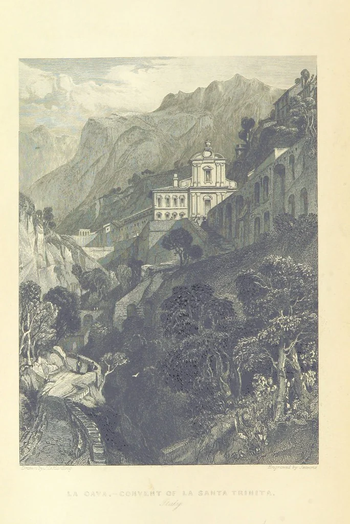 An illustration from The Continental Tourist. Views of Cities and Scenery in Italy, France, and Switzerland. From original drawings by S. Prout, ... and J. D. Harding, with descriptions in English by T. Roscoe, and in French by A. Sosson, 1849, leaf 144