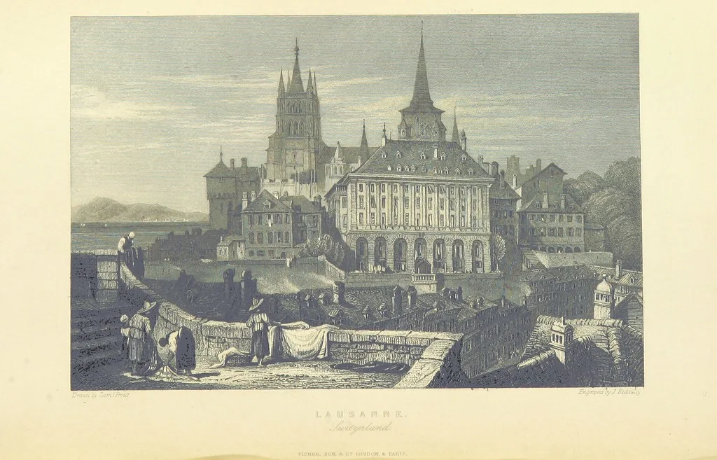 An illustration from The Continental Tourist. Views of Cities and Scenery in Italy, France, and Switzerland. From original drawings by S. Prout, ... and J. D. Harding, with descriptions in English by T. Roscoe, and in French by A. Sosson, 1849, leaf 148