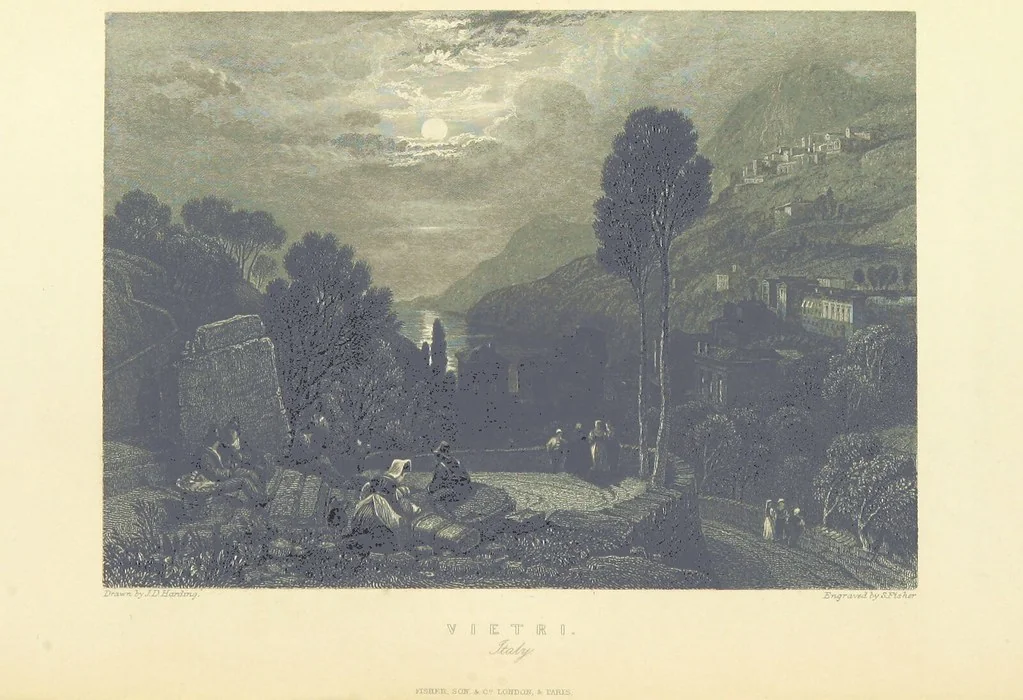 An illustration from The Continental Tourist. Views of Cities and Scenery in Italy, France, and Switzerland. From original drawings by S. Prout, ... and J. D. Harding, with descriptions in English by T. Roscoe, and in French by A. Sosson, 1849, leaf 244
