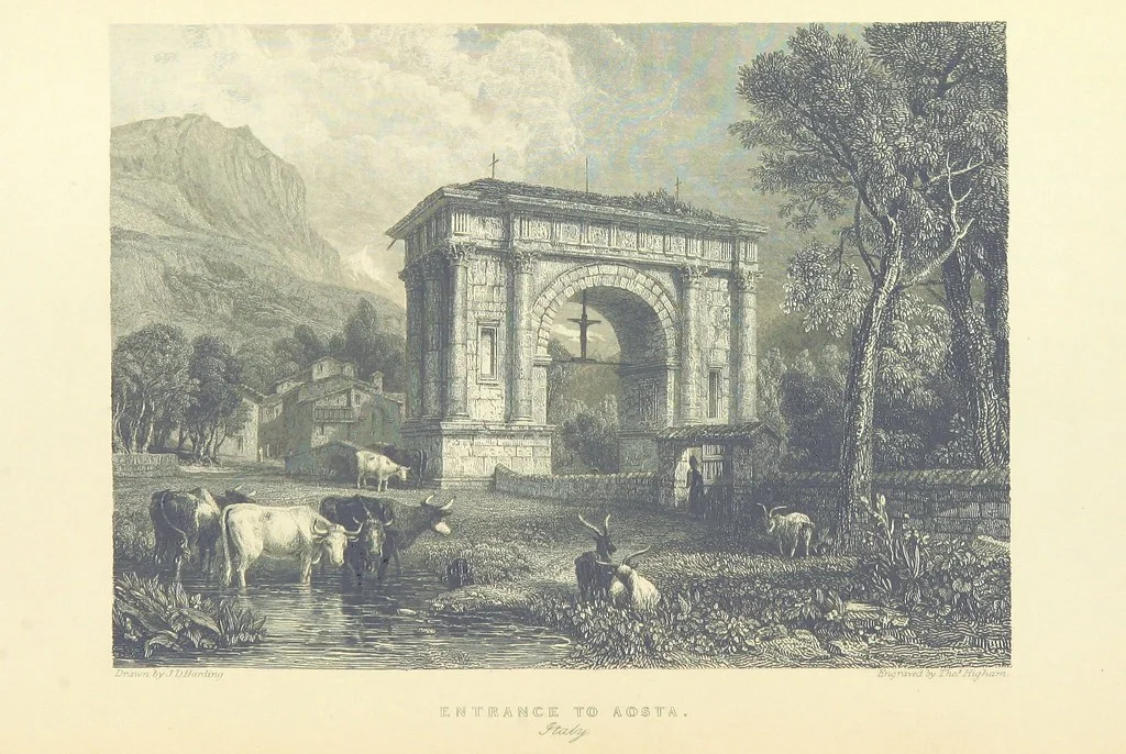 An illustration from The Continental Tourist. Views of Cities and Scenery in Italy, France, and Switzerland. From original drawings by S. Prout, ... and J. D. Harding, with descriptions in English by T. Roscoe, and in French by A. Sosson, 1849, leaf 300