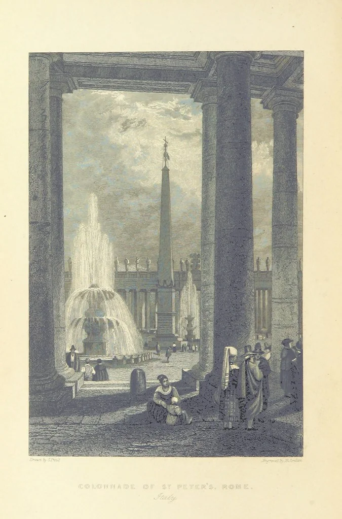 An illustration from The Continental Tourist. Views of Cities and Scenery in Italy, France, and Switzerland. From original drawings by S. Prout, ... and J. D. Harding, with descriptions in English by T. Roscoe, and in French by A. Sosson, 1849, leaf 352