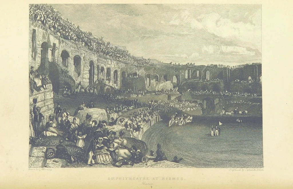An illustration from The Continental Tourist. Views of Cities and Scenery in Italy, France, and Switzerland. From original drawings by S. Prout, ... and J. D. Harding, with descriptions in English by T. Roscoe, and in French by A. Sosson, 1849, leaf 36