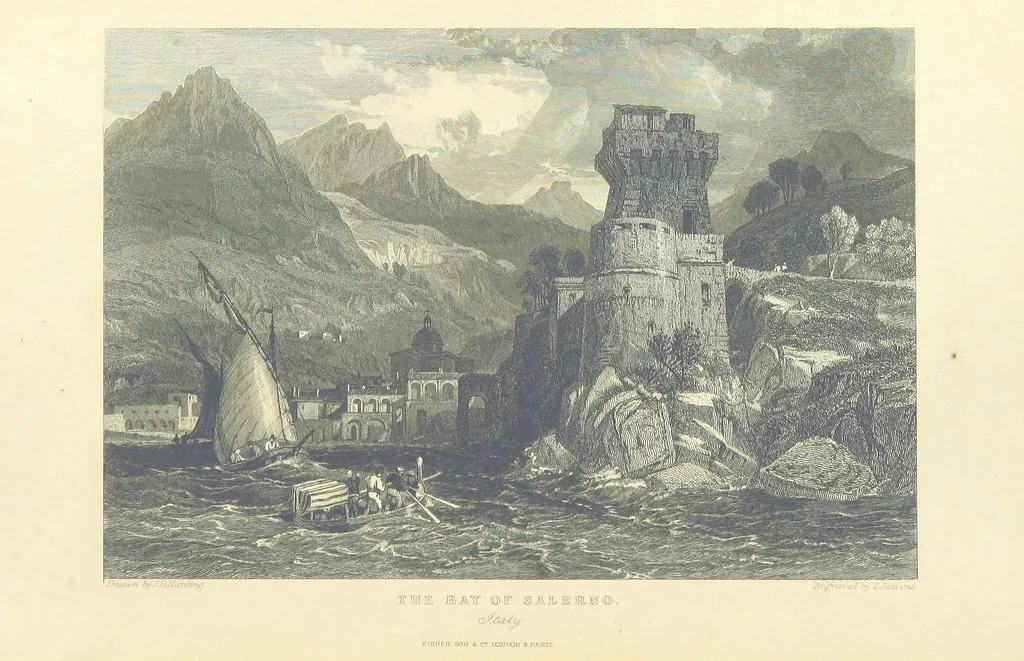 An illustration from The Continental Tourist. Views of Cities and Scenery in Italy, France, and Switzerland. From original drawings by S. Prout, ... and J. D. Harding, with descriptions in English by T. Roscoe, and in French by A. Sosson, 1849, leaf 382