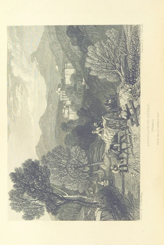 An illustration from The Continental Tourist. Views of Cities and Scenery in Italy, France, and Switzerland. From original drawings by S. Prout, ... and J. D. Harding, with descriptions in English by T. Roscoe, and in French by A. Sosson, 1849, leaf 460