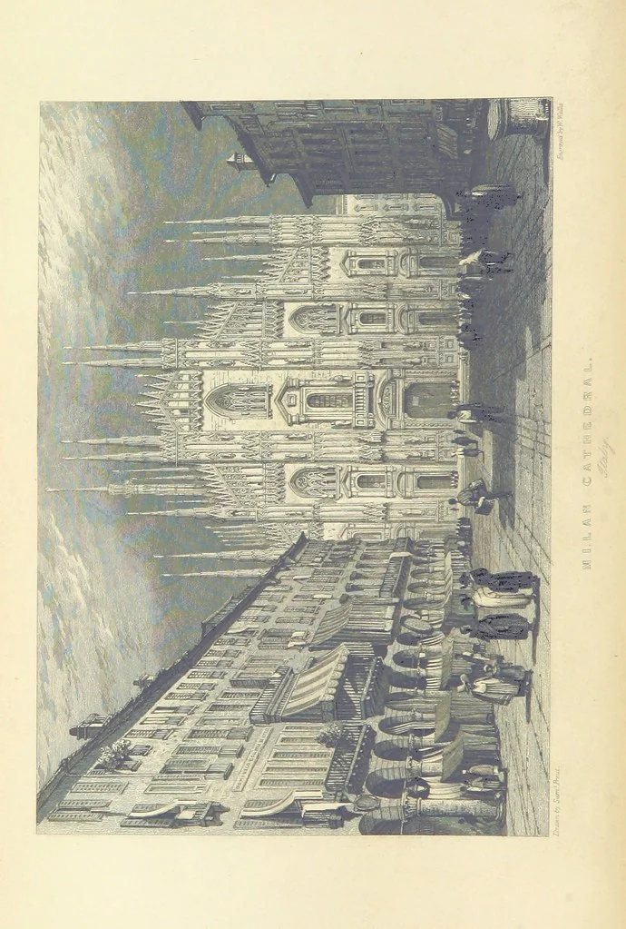 An illustration from The Continental Tourist. Views of Cities and Scenery in Italy, France, and Switzerland. From original drawings by S. Prout, ... and J. D. Harding, with descriptions in English by T. Roscoe, and in French by A. Sosson, 1849, leaf 56