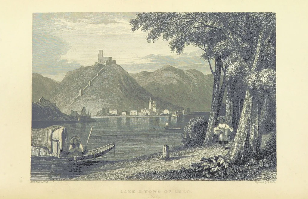 An illustration from The Continental Tourist. Views of Cities and Scenery in Italy, France, and Switzerland. From original drawings by S. Prout, ... and J. D. Harding, with descriptions in English by T. Roscoe, and in French by A. Sosson, 1849, leaf 60