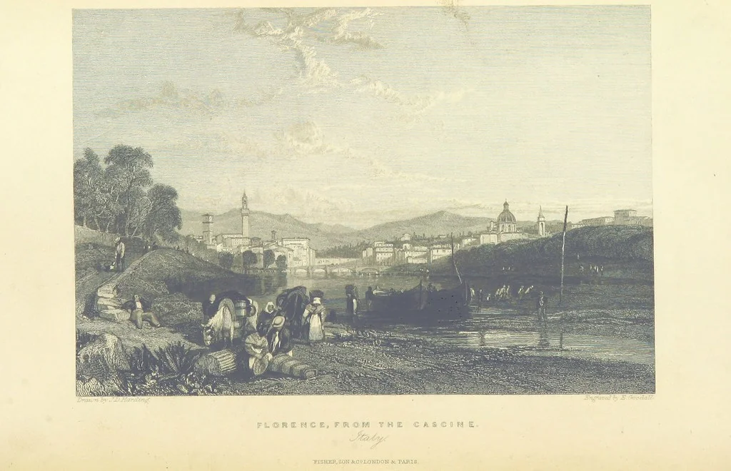 An illustration from The Continental Tourist. Views of Cities and Scenery in Italy, France, and Switzerland. From original drawings by S. Prout, ... and J. D. Harding, with descriptions in English by T. Roscoe, and in French by A. Sosson, 1849, leaf 84