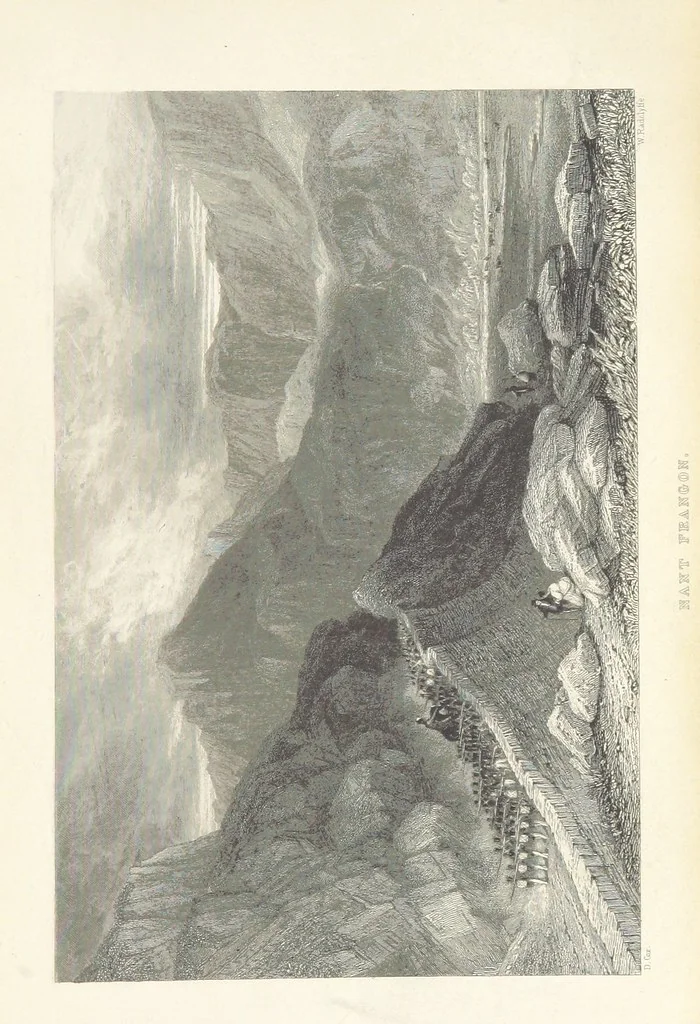 An illustration from Wanderings and Excursions in North Wales, with 51 engravings, by Radclyffe, from drawings by Cattermole, Cox, etc, 1853, leaf 173