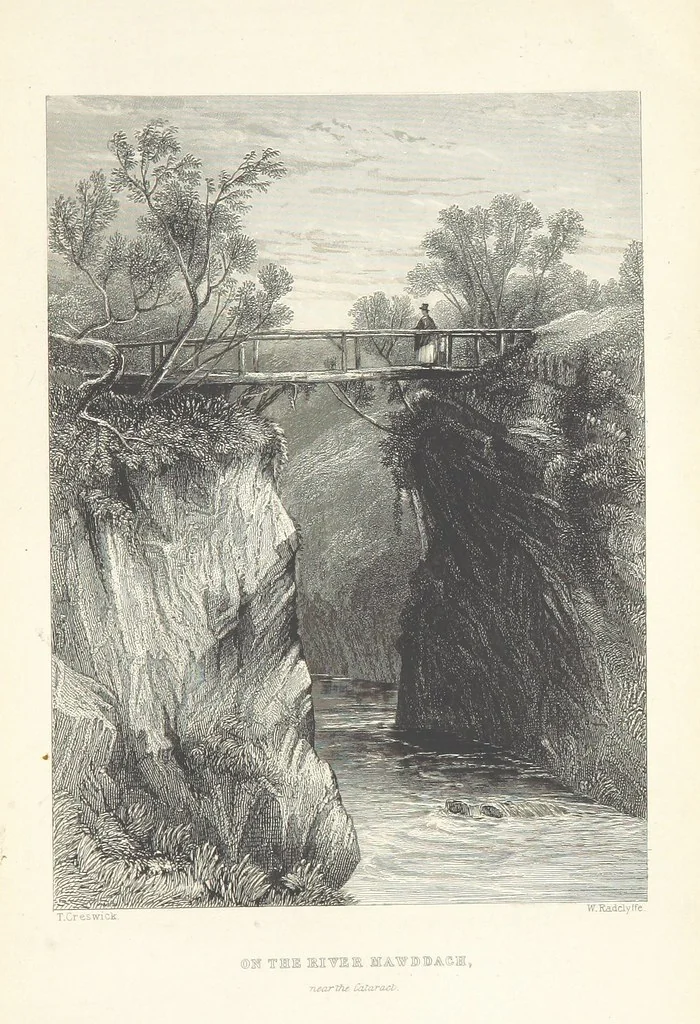 An illustration from Wanderings and Excursions in North Wales, with 51 engravings, by Radclyffe, from drawings by Cattermole, Cox, etc, 1853, leaf 415