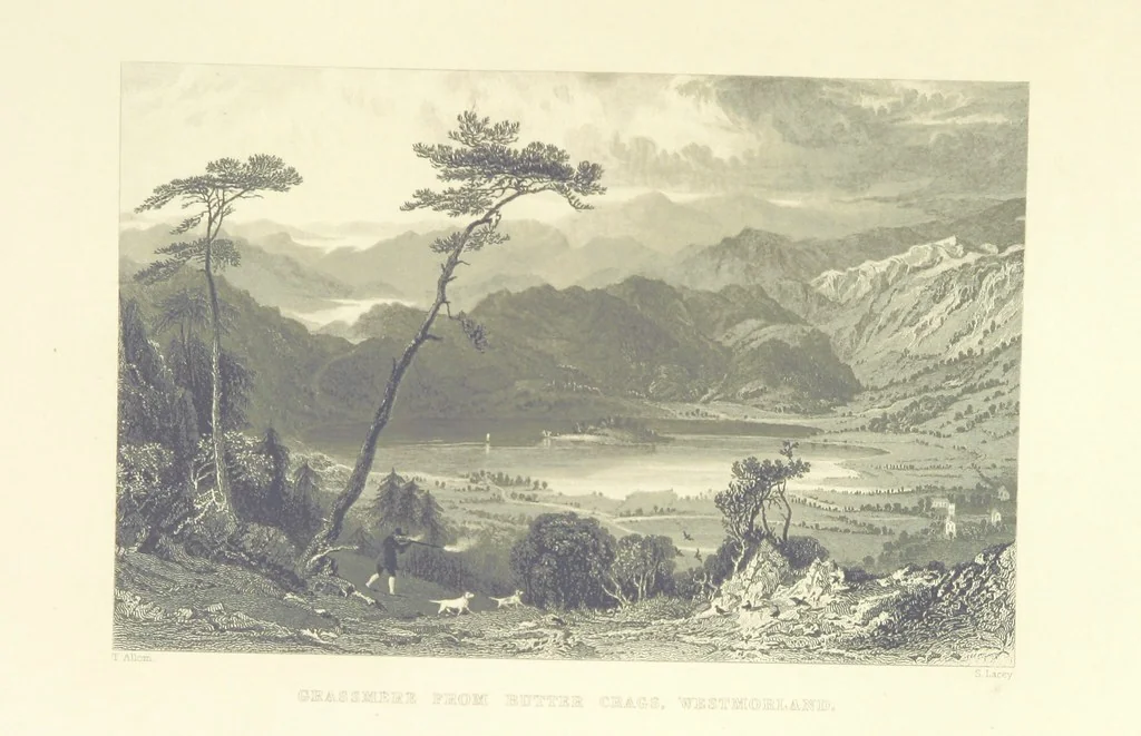 An illustration from Westmorland, Cumberland, Durham, and Northumberland, illustrated from original drawings by T. Allom, G. Pickering, &c. With descriptions by T. Rose, 1858, leaf 135