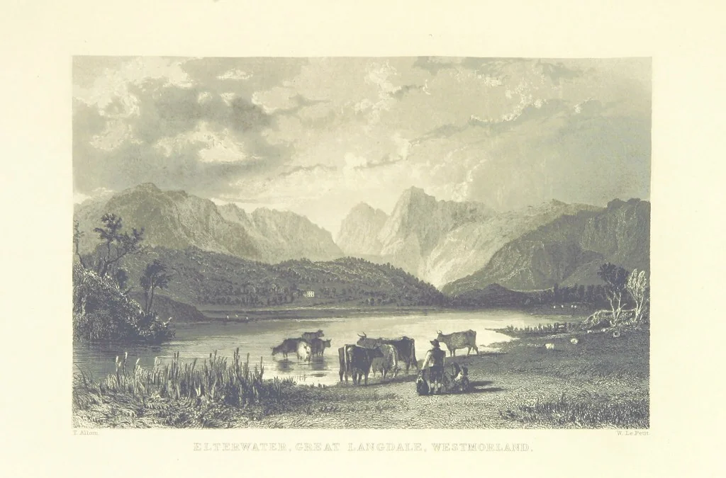 An illustration from Westmorland, Cumberland, Durham, and Northumberland, illustrated from original drawings by T. Allom, G. Pickering, &c. With descriptions by T. Rose, 1858, leaf 161