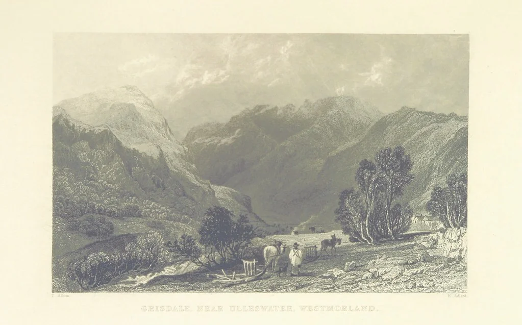 An illustration from Westmorland, Cumberland, Durham, and Northumberland, illustrated from original drawings by T. Allom, G. Pickering, &c. With descriptions by T. Rose, 1858, leaf 167