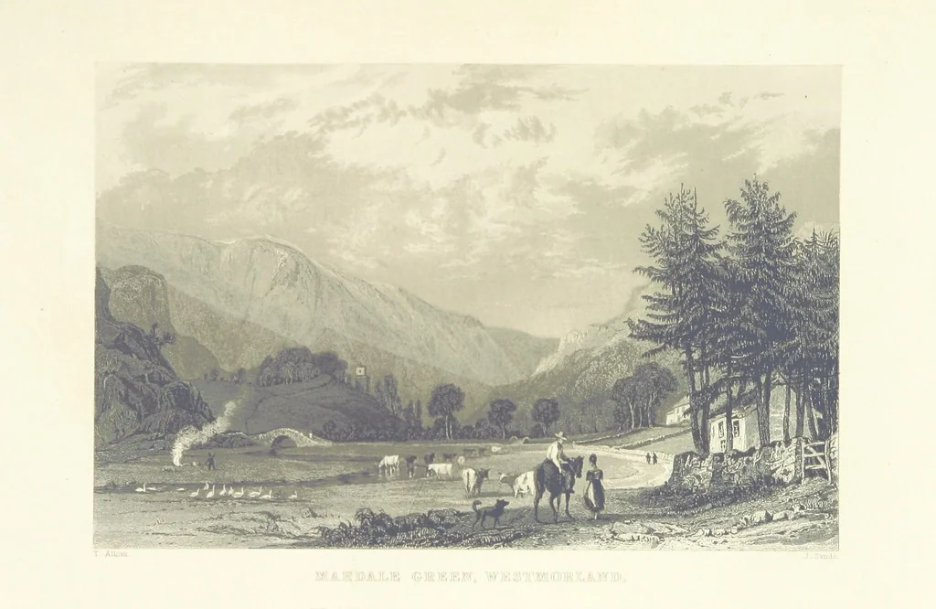 An illustration from Westmorland, Cumberland, Durham, and Northumberland, illustrated from original drawings by T. Allom, G. Pickering, &c. With descriptions by T. Rose, 1858, leaf 183