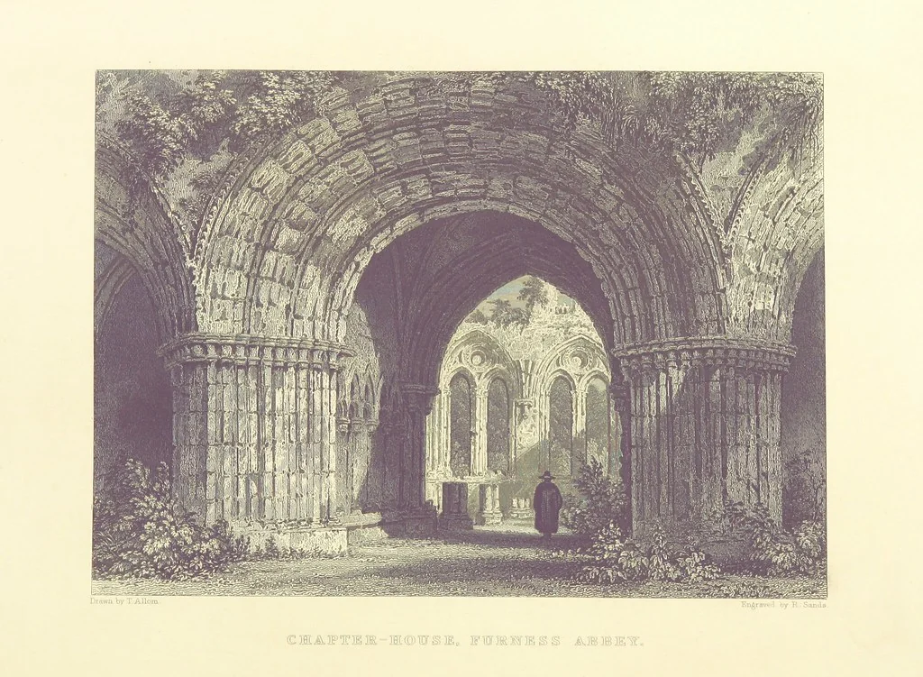 An illustration from Westmorland, Cumberland, Durham, and Northumberland, illustrated from original drawings by T. Allom, G. Pickering, &c. With descriptions by T. Rose, 1858, leaf 30