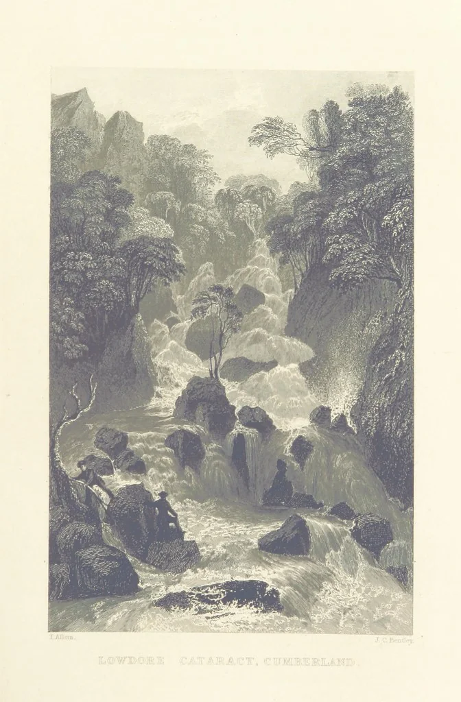 An illustration from Westmorland, Cumberland, Durham, and Northumberland, illustrated from original drawings by T. Allom, G. Pickering, &c. With descriptions by T. Rose, 1858, leaf 323