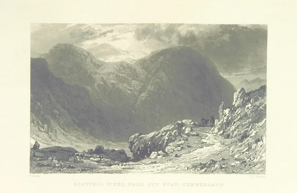 An illustration from Westmorland, Cumberland, Durham, and Northumberland, illustrated from original drawings by T. Allom, G. Pickering, &c. With descriptions by T. Rose, 1858, leaf 355