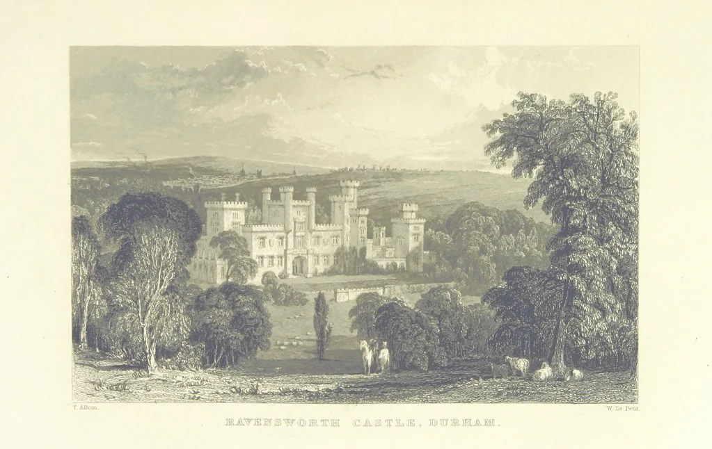 An illustration from Westmorland, Cumberland, Durham, and Northumberland, illustrated from original drawings by T. Allom, G. Pickering, &c. With descriptions by T. Rose, 1858, leaf 485