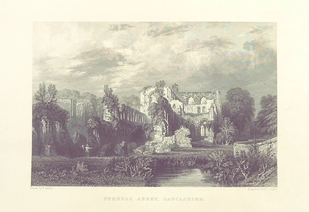 An illustration from Westmorland, Cumberland, Durham, and Northumberland, illustrated from original drawings by T. Allom, G. Pickering, &c. With descriptions by T. Rose, 1858, leaf 56
