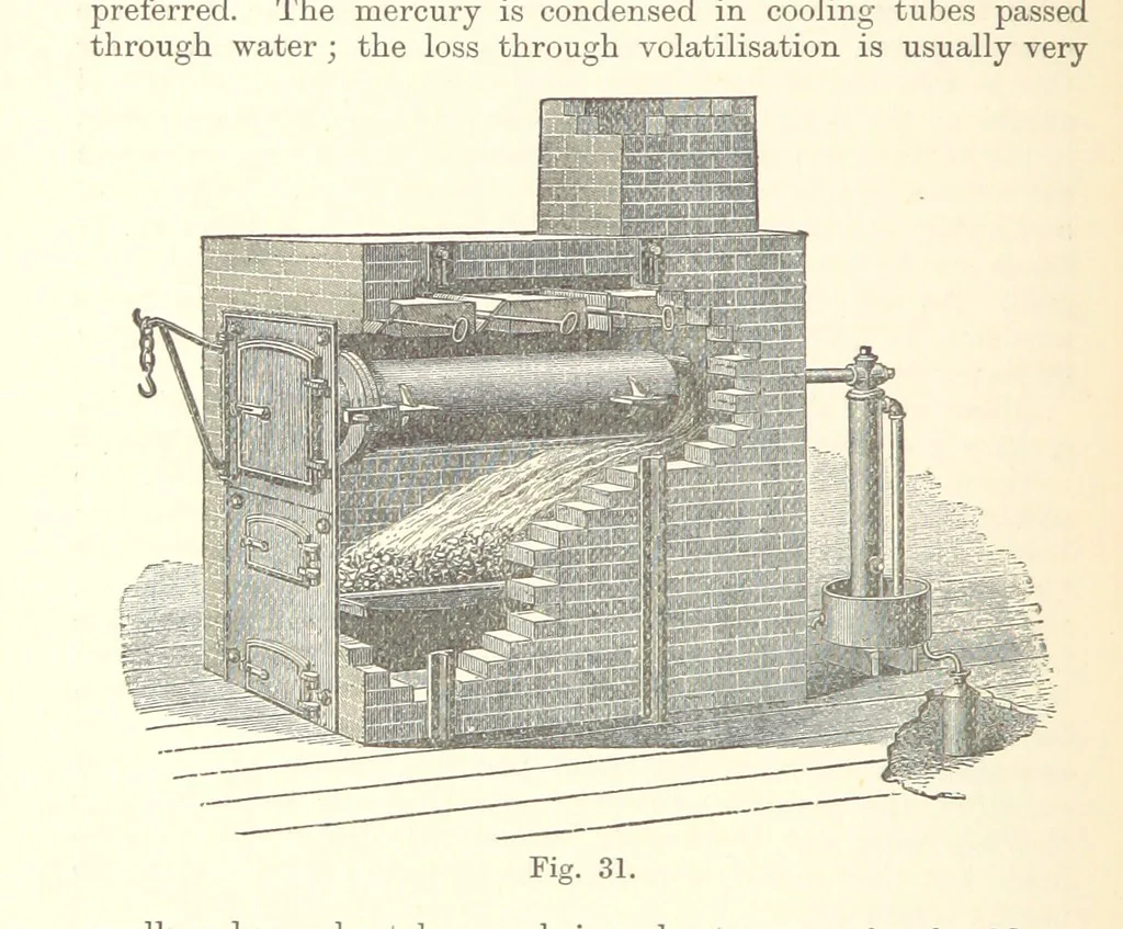 An illustration from The Metallurgy of Gold, etc, 1894, leaf 150