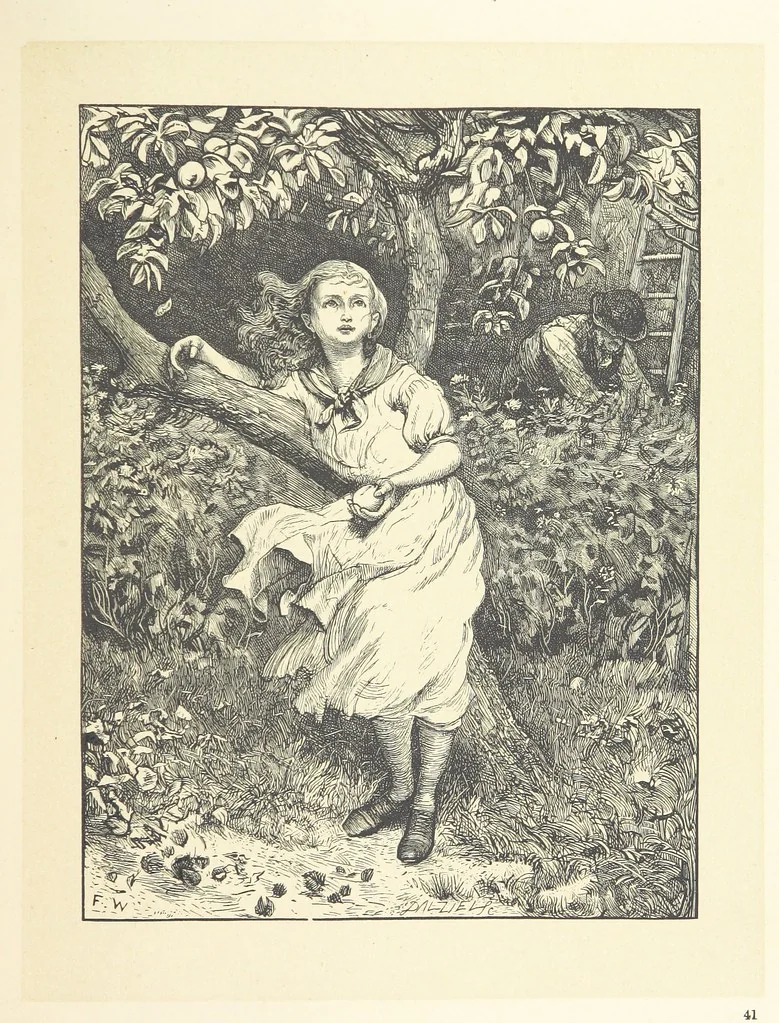 An illustration from A round of days described in original poems by some of our most celebrated poets, and in pictures by eminent artists engraved by the Brothers Dalziel, 1866, leaf 101