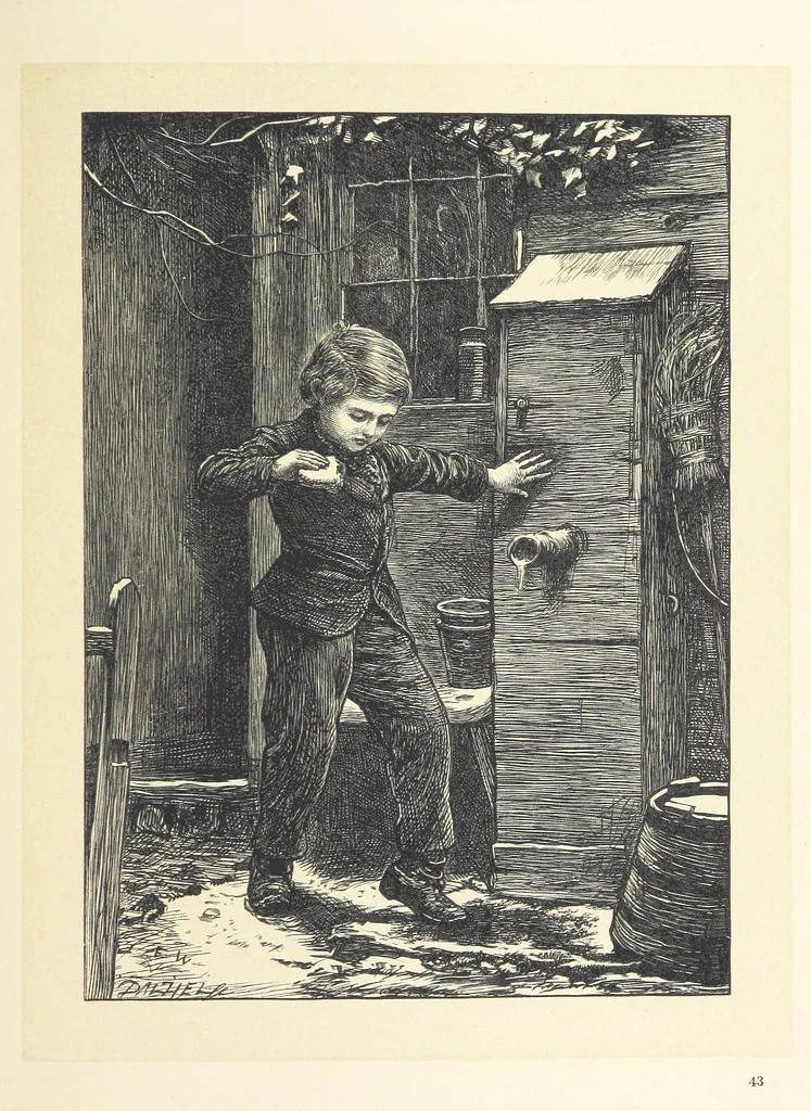 An illustration from A round of days described in original poems by some of our most celebrated poets, and in pictures by eminent artists engraved by the Brothers Dalziel, 1866, leaf 105