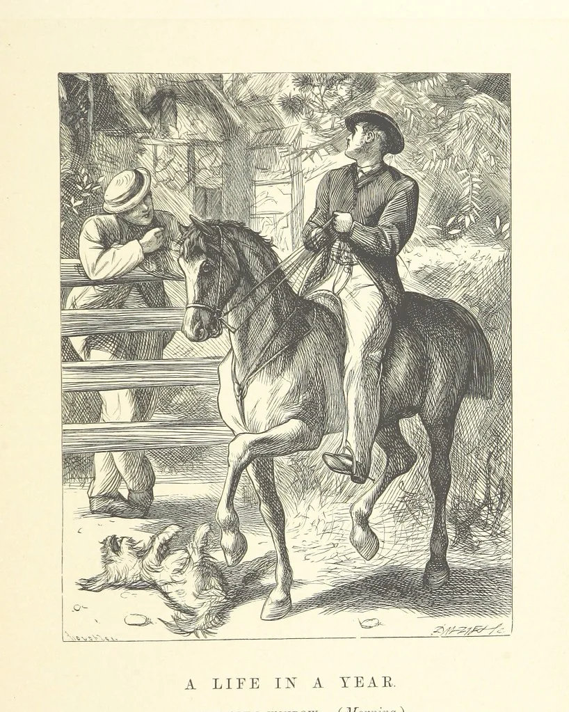 An illustration from A round of days described in original poems by some of our most celebrated poets, and in pictures by eminent artists engraved by the Brothers Dalziel, 1866, leaf 113