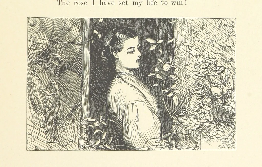 An illustration from A round of days described in original poems by some of our most celebrated poets, and in pictures by eminent artists engraved by the Brothers Dalziel, 1866, leaf 115