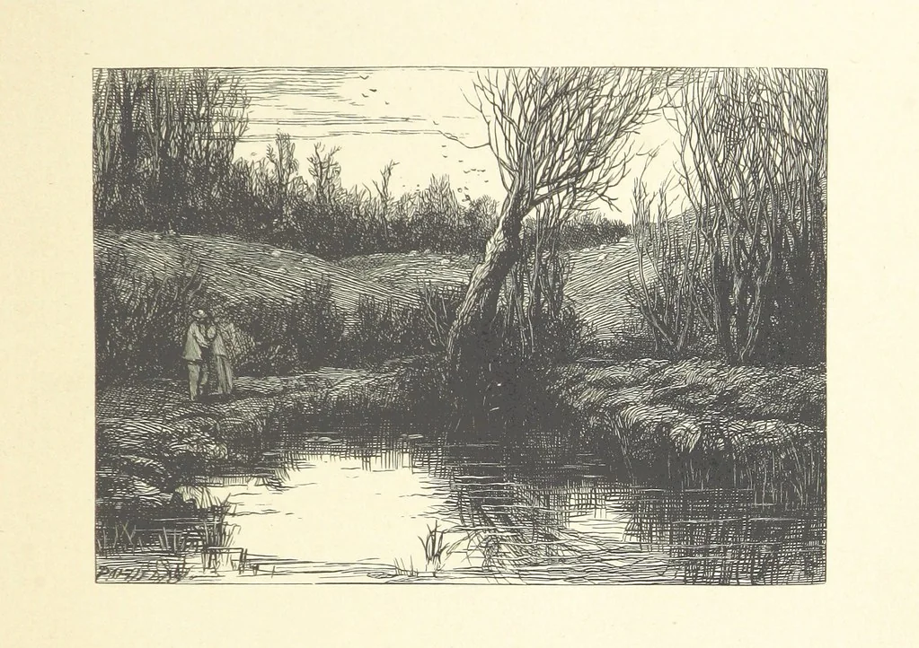 An illustration from A round of days described in original poems by some of our most celebrated poets, and in pictures by eminent artists engraved by the Brothers Dalziel, 1866, leaf 139