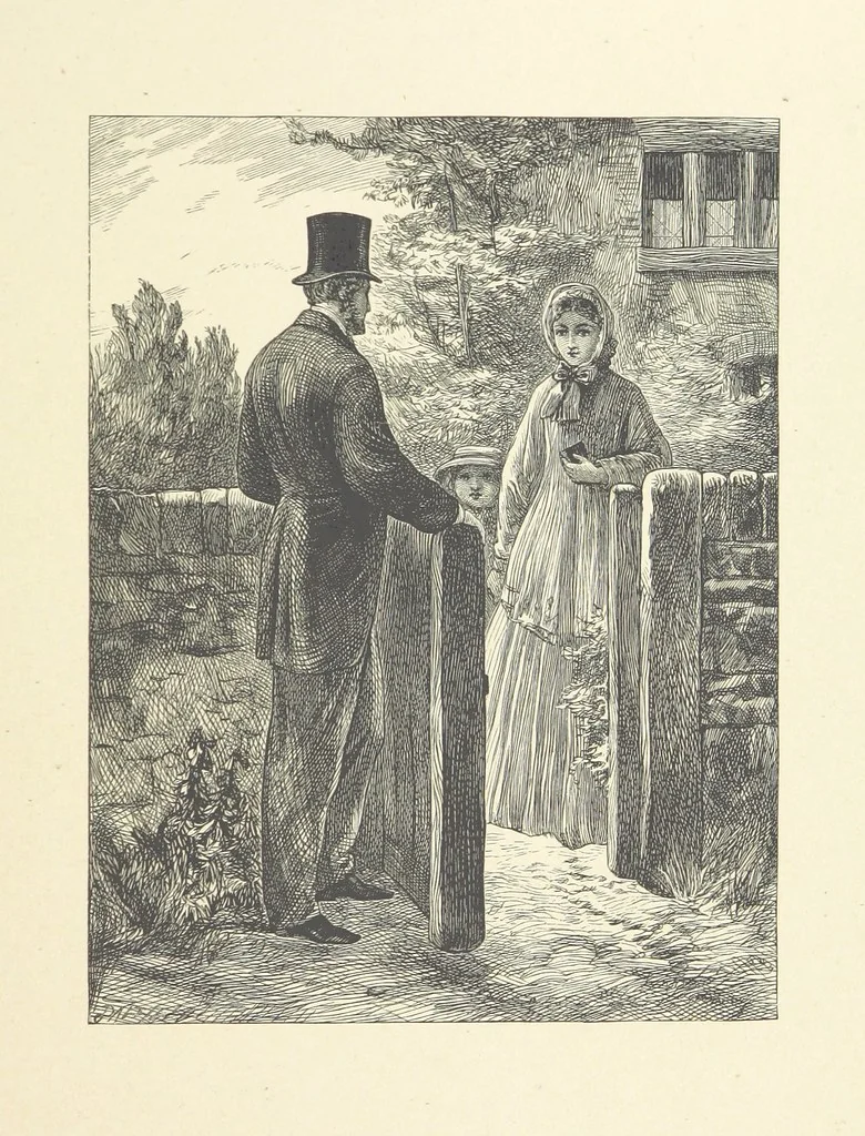 An illustration from A round of days described in original poems by some of our most celebrated poets, and in pictures by eminent artists engraved by the Brothers Dalziel, 1866, leaf 143