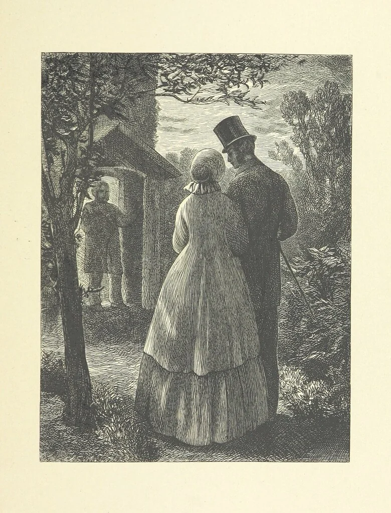 An illustration from A round of days described in original poems by some of our most celebrated poets, and in pictures by eminent artists engraved by the Brothers Dalziel, 1866, leaf 151